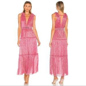 NEW NWT Sabina Musayev Helena Dress in Hot Pink Sparkle